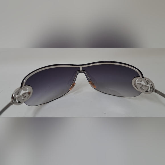 Gucci Women's Sunglasses Vintage Y2K Shield Silver Purple Gradient GG2773/S - Picture 8 of 16